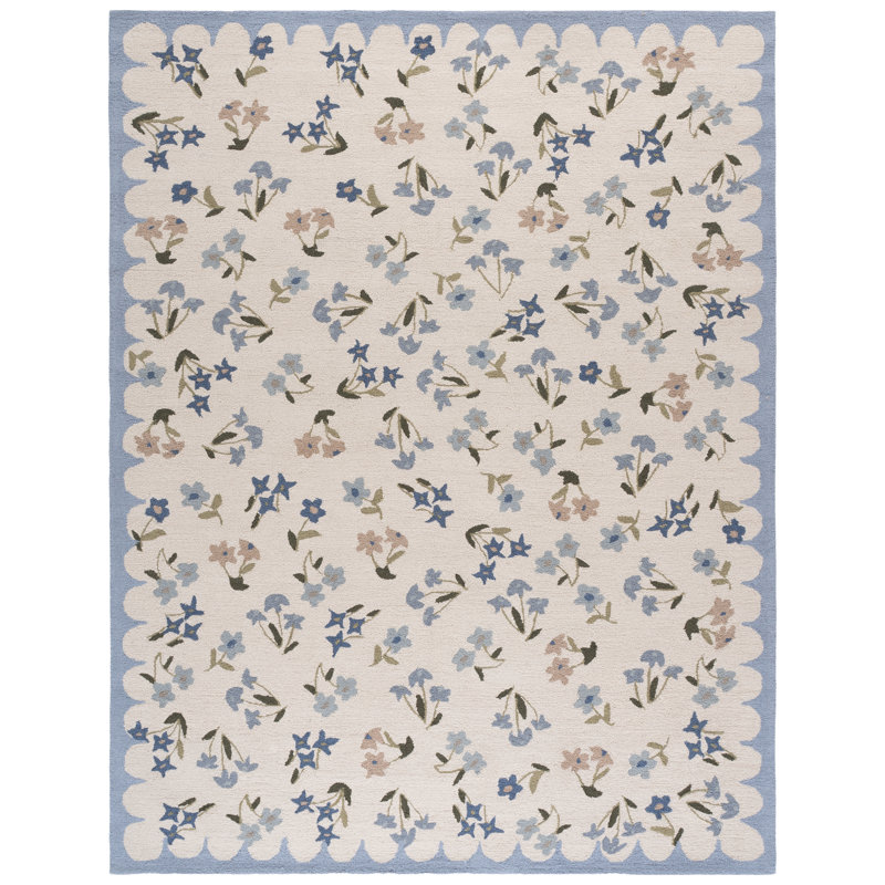 Tapis d'extérieur en laine et coton touffeté à la main Anelis Martha Stewart, Rectangulaire 8 pi x 10 pi