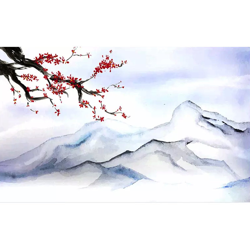 Papier peint texturé Winter Mountain Landscape, l 204 po x L 114 po
