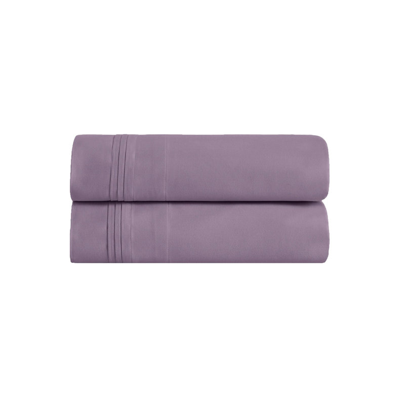 Aldin 650 Thread Count Certified Egyptian Cotton Solid Color Pillowcase Set, Standard, Wisteria
