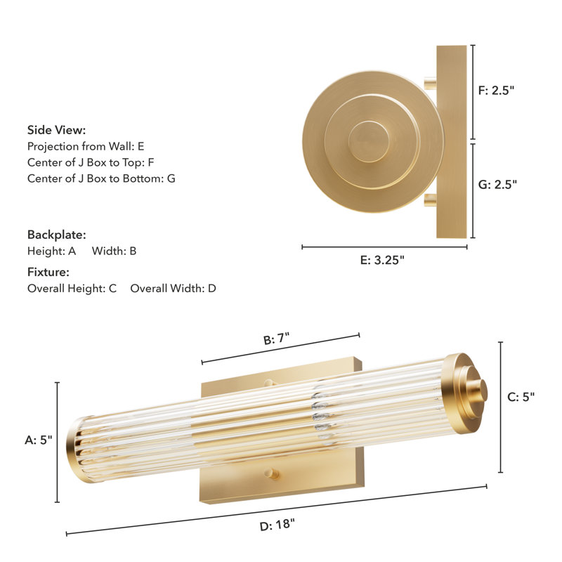 2 - Light Dimmable Vanity Light, Alturas Gold