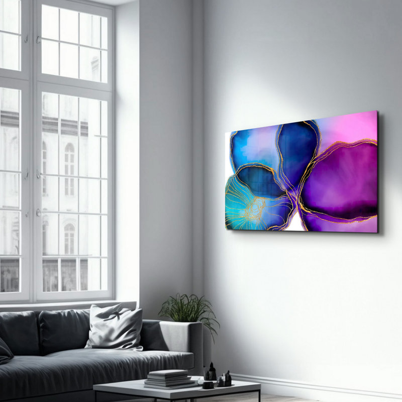 Peinture murale élégante en verre trempé 18,1 po x 28,3 po | 100% verre trempé, épaisseur: 0,16 pouce | Imprimé UV pour des couleurs éclatantes et une durabilité | Parfait pour la décoration intérieure et l'esthétique moderne