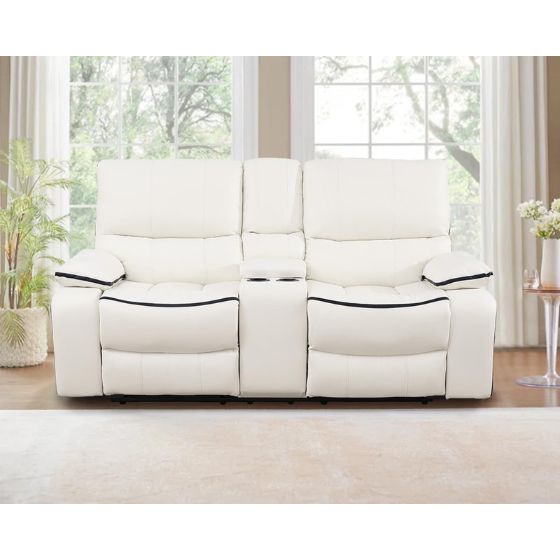 Faux Leather Home Theater Seating with Cup Holder
