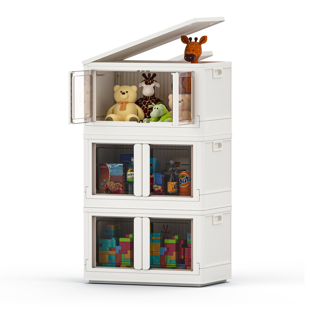 Dimingo 19Gal Foldable Plastic Storage Bins with Lids and Wheels (Set of 3) Ebern Designs 