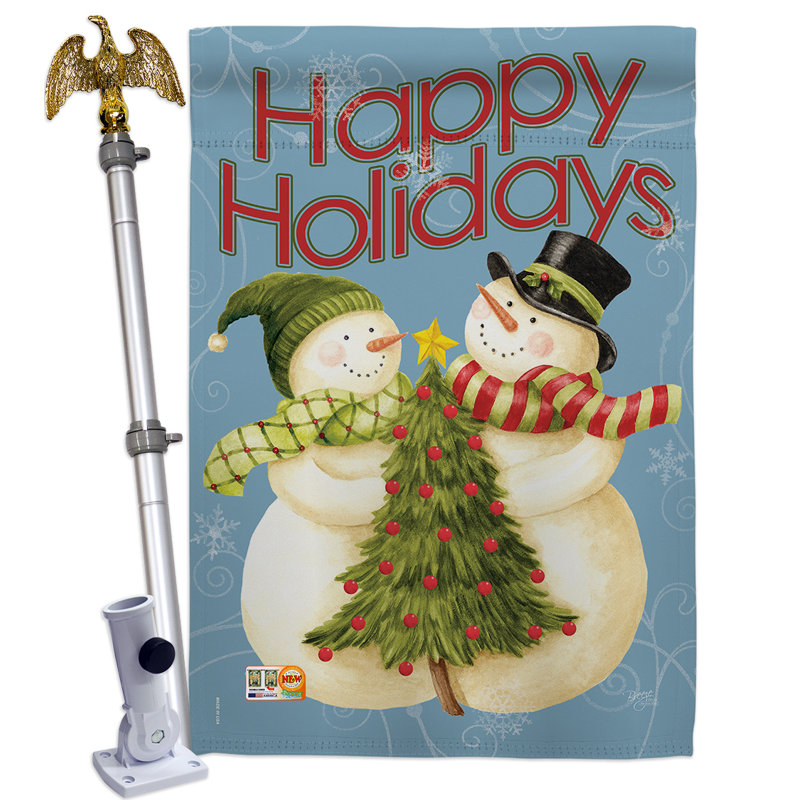 Double Sided 40'' H x 28'' W Polyester Christmas Flag Set
