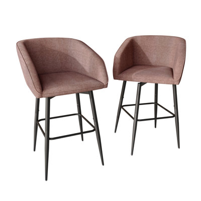 Chaise de bureau pivotante en métal noir en chenille rose