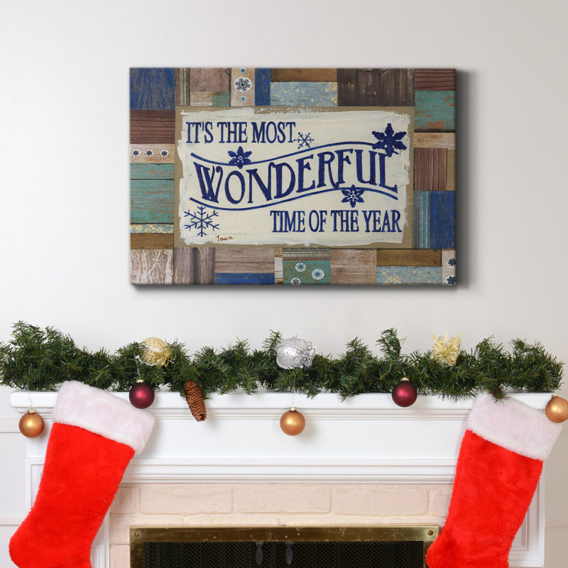 «Most Wonderful Time», toile tendue avec châssis de qualité supérieure - prête à être accrochée, H 12 po x l 8 po x P 1 po