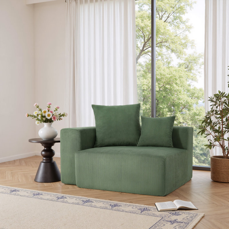 Upholstered Armchair, Green
