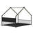 Full Size House Bed With Roof And Colorful Lights, Metal Bed Frame With Slats And Legs, House Bed For Boy, Girls And Young Teens, No Box Spring Needed,Black.