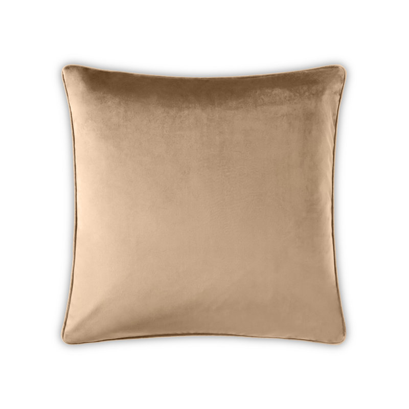 Champagne Premium Velvet 20" Square Pillow with Down Filling