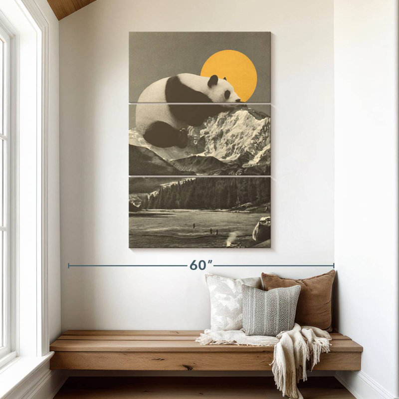 Brampt Panda's Nap On Mountains, 50" H x 32" W