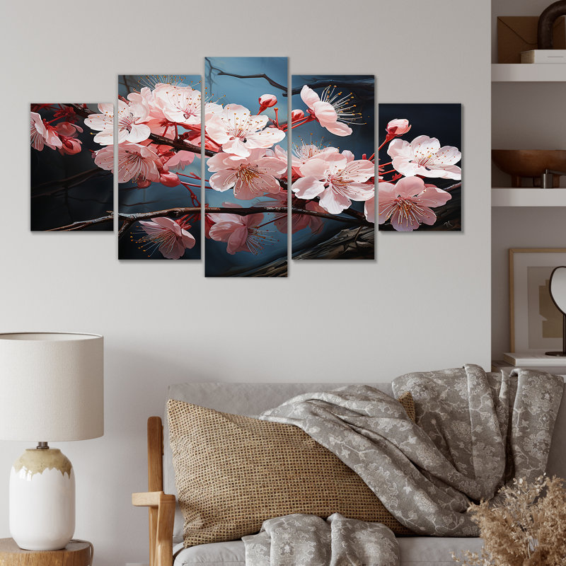 Arbre de fleurs de cerisier rose la nuit I