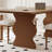 French Vintage Rectangular Dining Table Chair Set 6 - Person Solid Wood Top Double Pedestal Dining Set-100852472