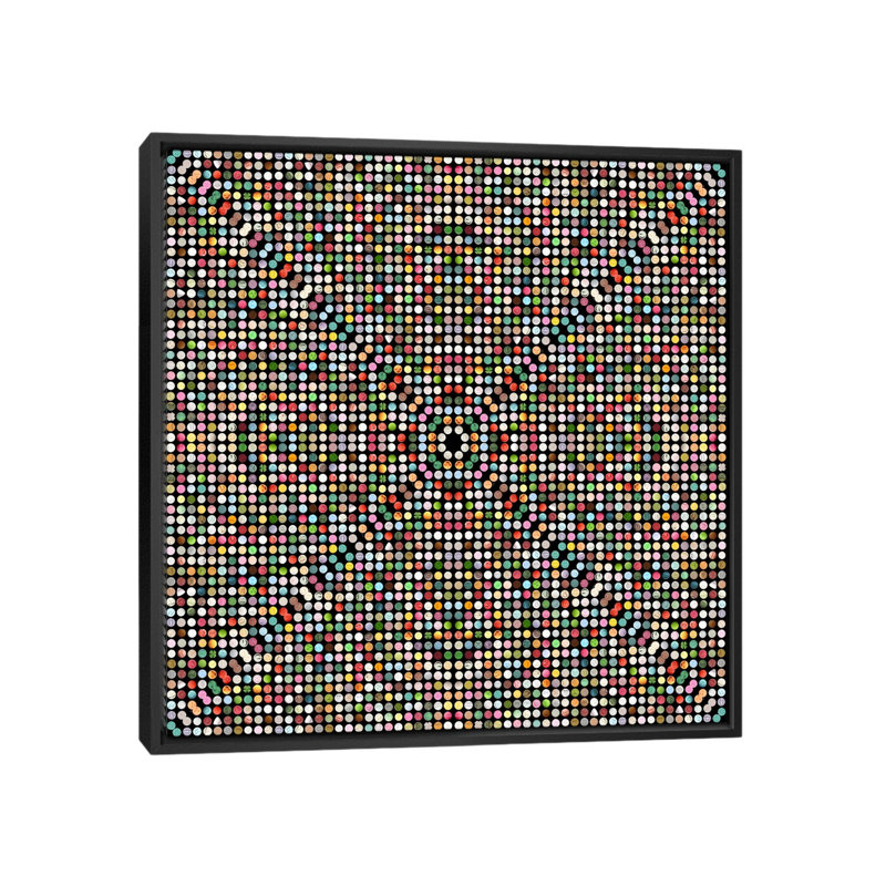 Albree Modern Gumball Drops, impression sur toile, H 18 po x l 18 po x P 1,5 po, Toile avec cadre noir, Pas de tapis
