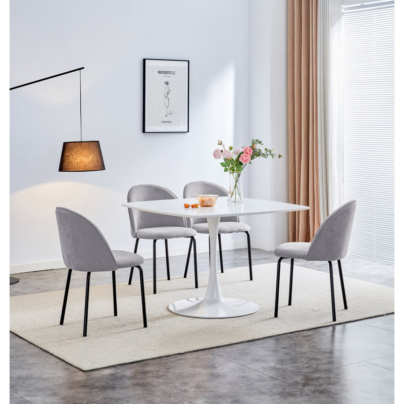 Chaise de salle à manger moderne avec siège rembourré et coquille ergonomique Luma, Gris
