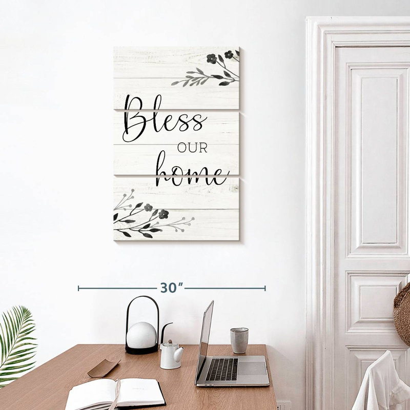 Plaque murale Kema Bless Our Home, H 32 po x l 20 po