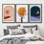 "Style méditerranéen, lune, soleil, arbre, variété, nature, illustrations abstraites, art moderne, décor bohème chic", 3 pièces-100780909-100780910