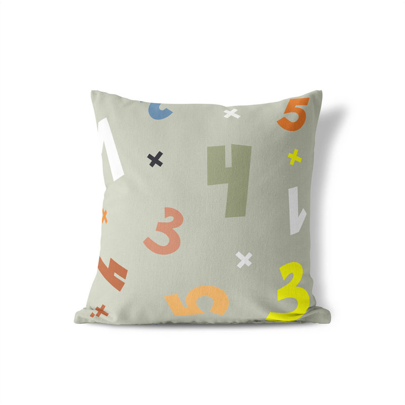 Coussin Numéros, H 18 po x l 18 po, Vert pâle / vert
