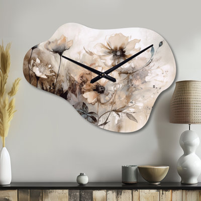 Mbolu - Cloud Shape Large Brown Wall Clock Sculpture
