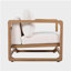 Set of 2 Acacia Wood Loungers with PE Rattan & Sandblast Cross Base Side Table Set