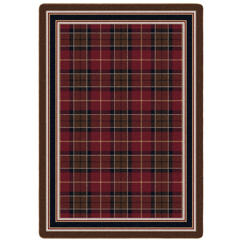 Alminus Design Center Magee Garnet Plaid Area Rug, Rectangle 5'4" x 7'8"