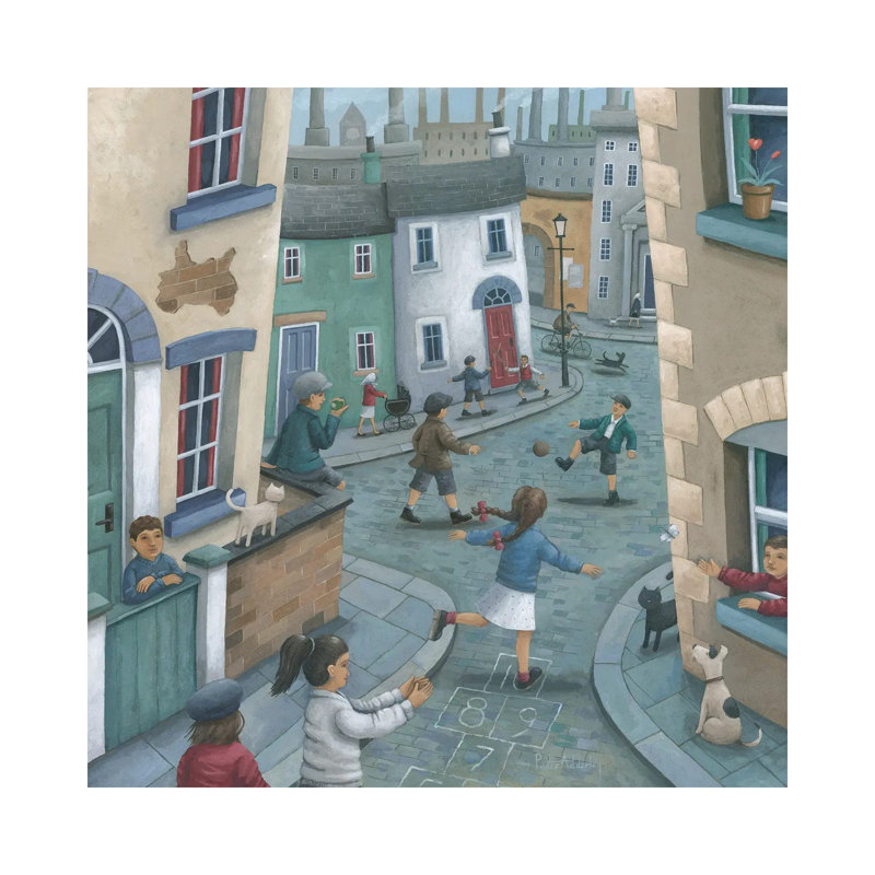 Hopscotch Down The Hill by Peter Adderley - Wrapped Canvas Gallery-Wrapped Canvas Giclée