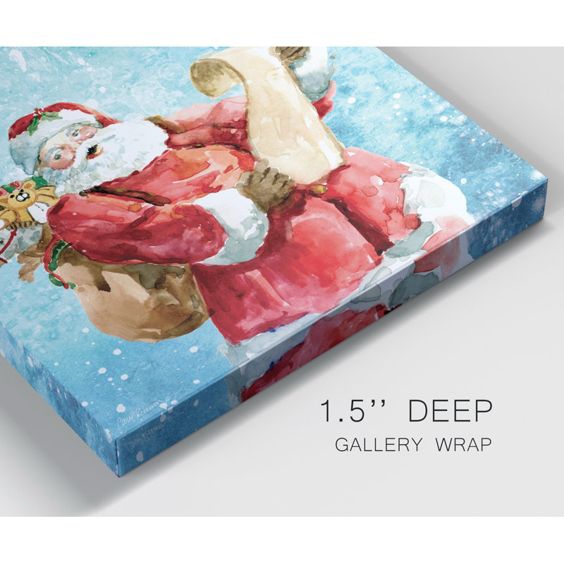 «Checking His List», reproduction d'art sur toile tendue, H 40 po x l 40 po x P 1 po