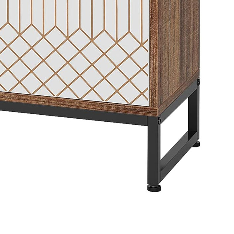 Armoire de rangement pour chaussures Hauge, Brun / blanc / noir