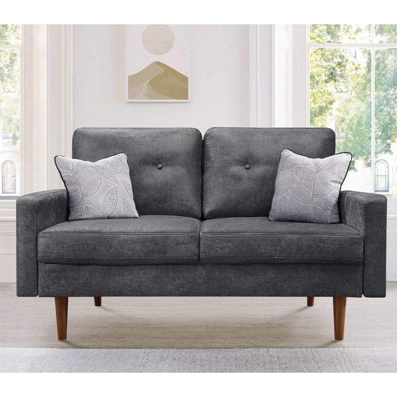 Causeuse Batel, 100 % polyester - gris anthracite