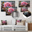 Fleurs sérénité en rose - décoration murale florale en métal-967012057