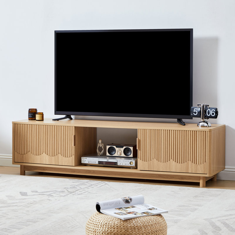 Meuble télé 62,2 po avec rangement, Jaune