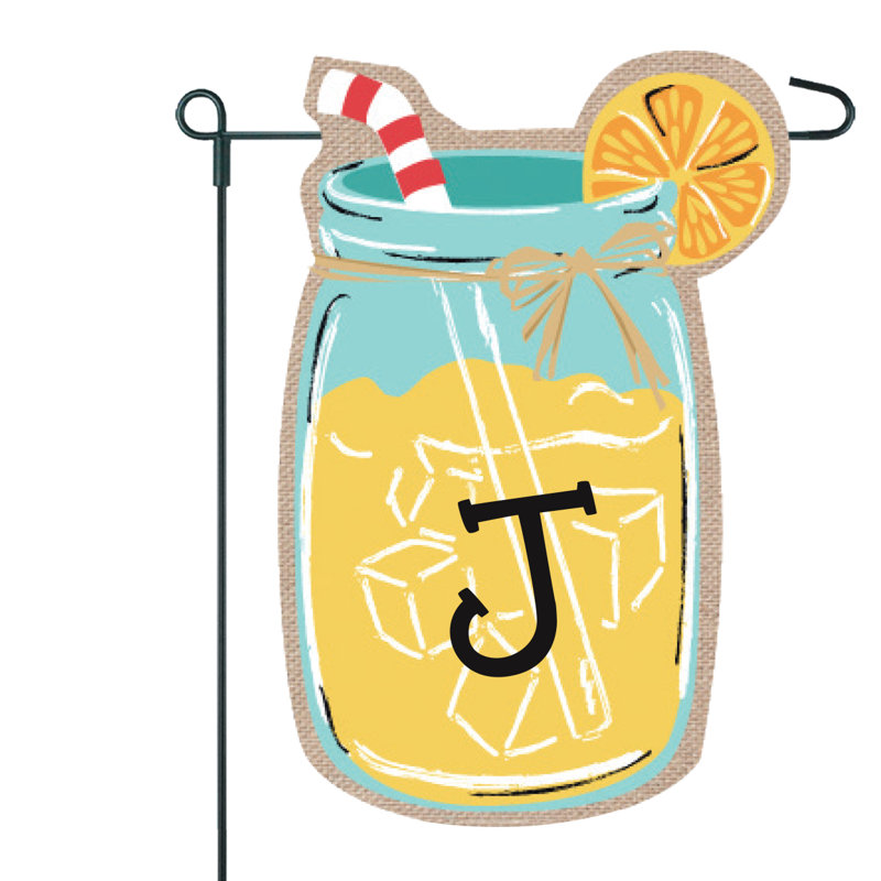Drapeau de jardin Mason Jar 2 côtés 6 pi x 1 pi, J