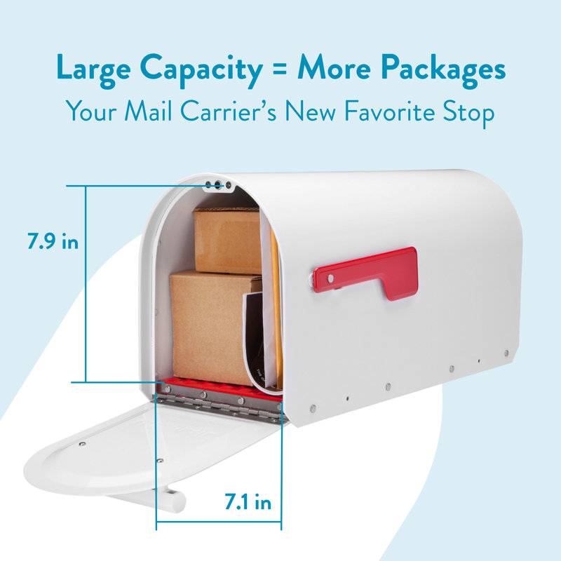 Sequoia Post Mount Mailbox White, White