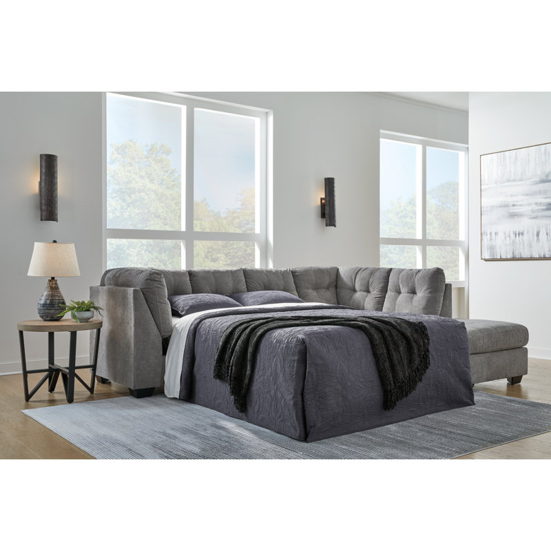 Canapé modulaire rembourré 6 pièces Ikumi, Accoudoir à droite (vu de face), 100 % polyester gris