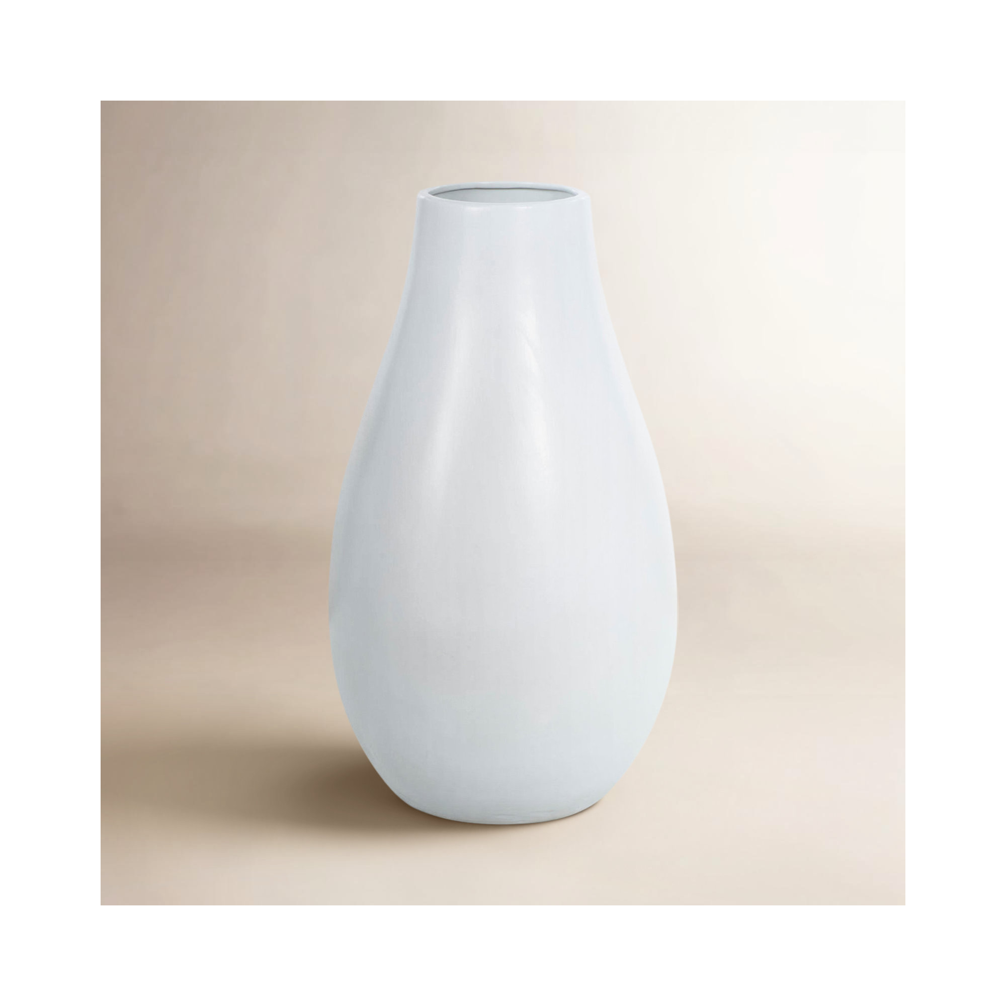 Mable Ceramic Table Vase, White, 20.35" H x 11.55" L x 11.55" W