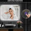 Miroir de salle de bain 35 po x 28 po avec brouillard, luminosité réglable, température de couleur réglable, mémoire, montage mural, horizontal / vertical, Cri90 +, film résistant, imperméable, lumières en aluminium, interchangeable, monté,
