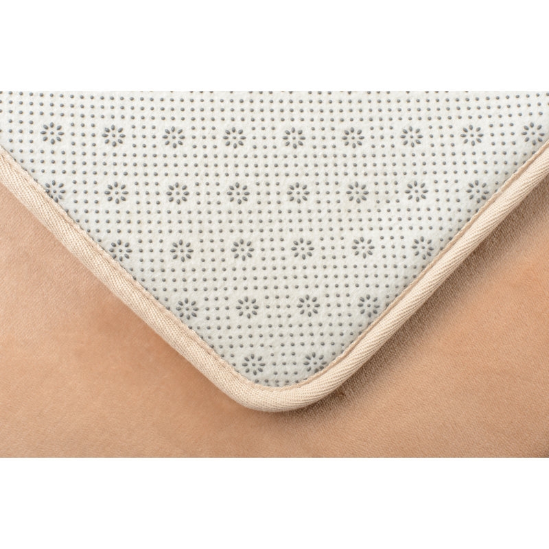 Tapis de bain antidérapant pour baignoire et douche, Beige / Crème, H 1 po x l 17 po x p 24 po