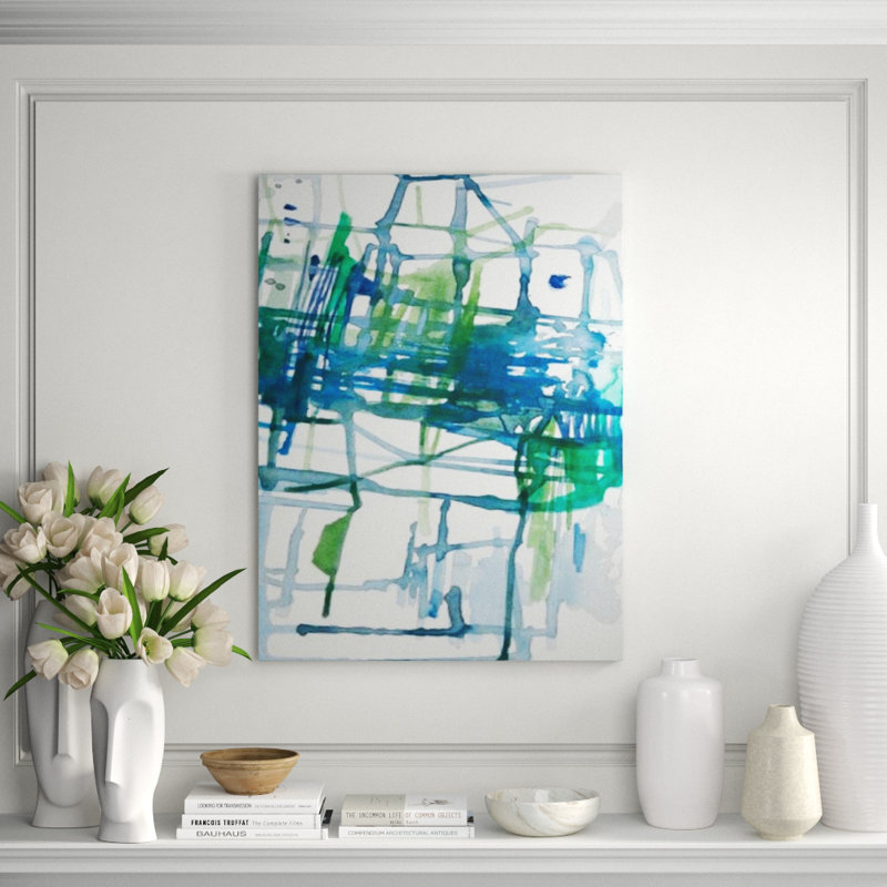 «Complex Mind I» par Sara Brown - impression, Image au pinceau gel, H 32 po x l 24 po