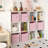 Fabric Storage Cube Organizer Bins 6-Pack Pink-654073085