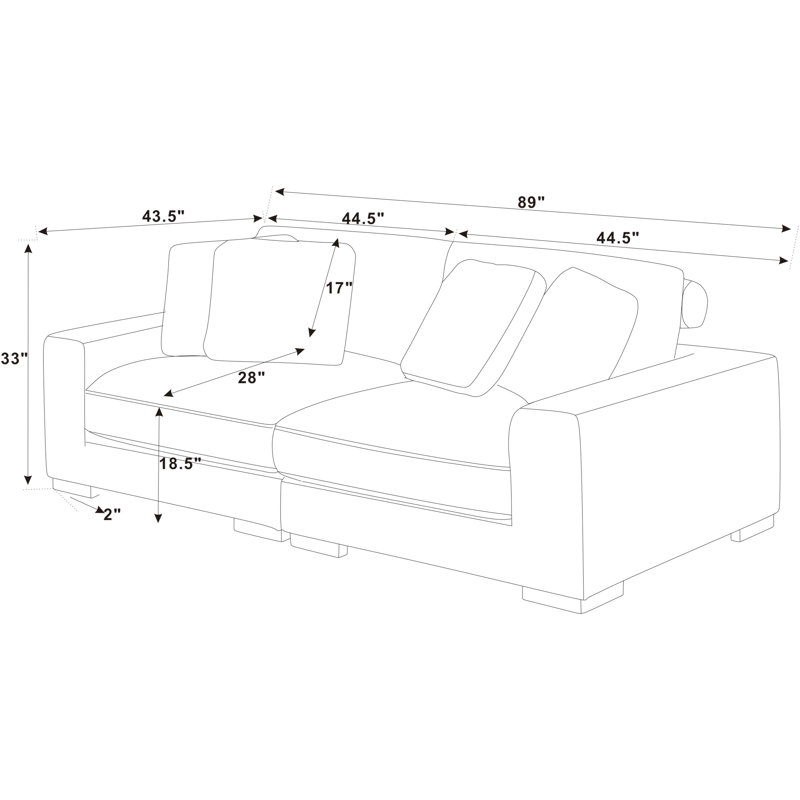 Kijuana 89'' Corduroy Sofa