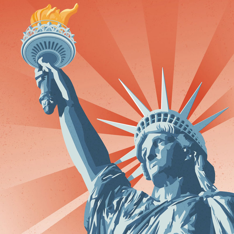 New York Statue Of Liberty by Andy Warhol - No Frame Print, 70cm H x 50cm W