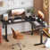 Monike 63" L Shaped Gaming Desk with Power Outlet, Height Adjustable Standing Desk