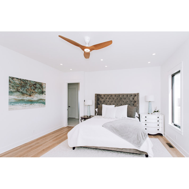 Haiku L Smart LED Downrod Ceiling Fan, White, 52" Wide