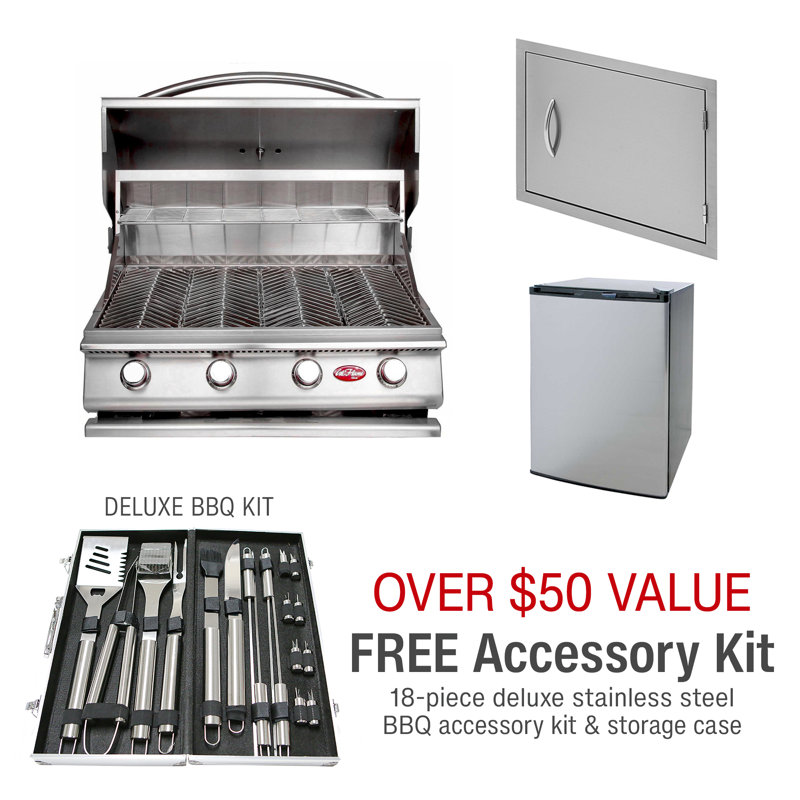 Cal Flame 4 - Burner Built-In Liquid Propane Gas Grill