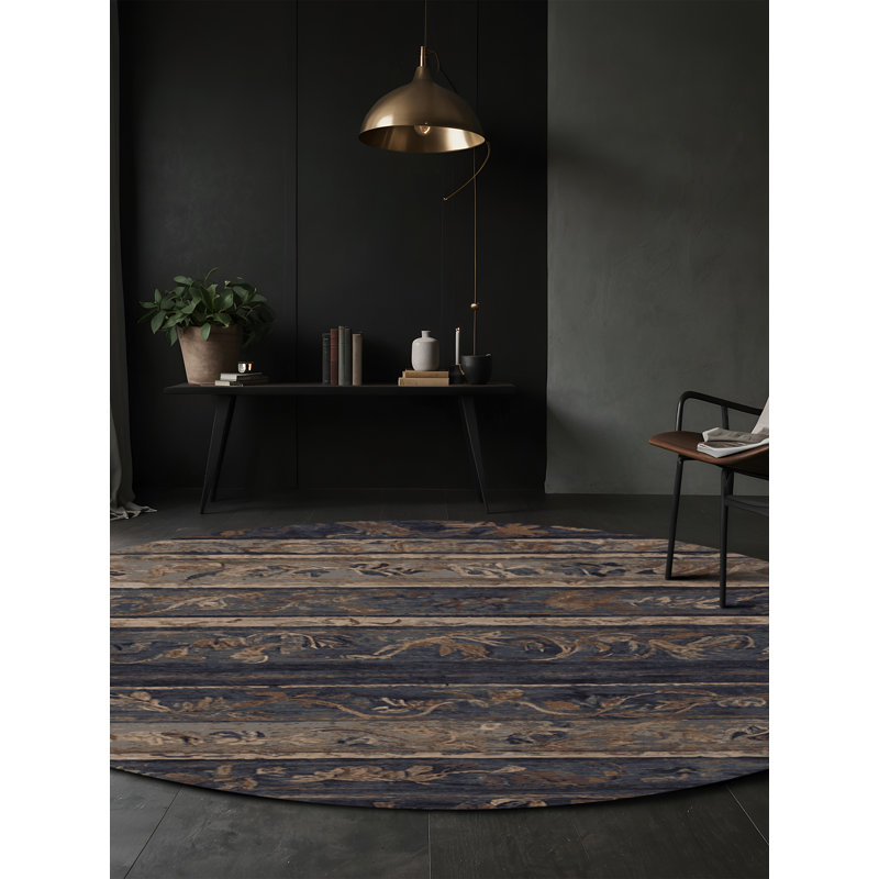 Tapis mauve soyeux et moelleux, Rond 6 pi