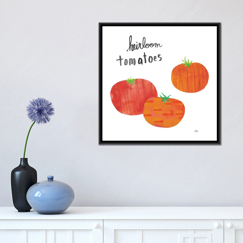 « cuisine jardin ii », impression sur toile, H 37 po x l 37 po x P 1,5 po, Toile avec cadre noir, Pas de tapis