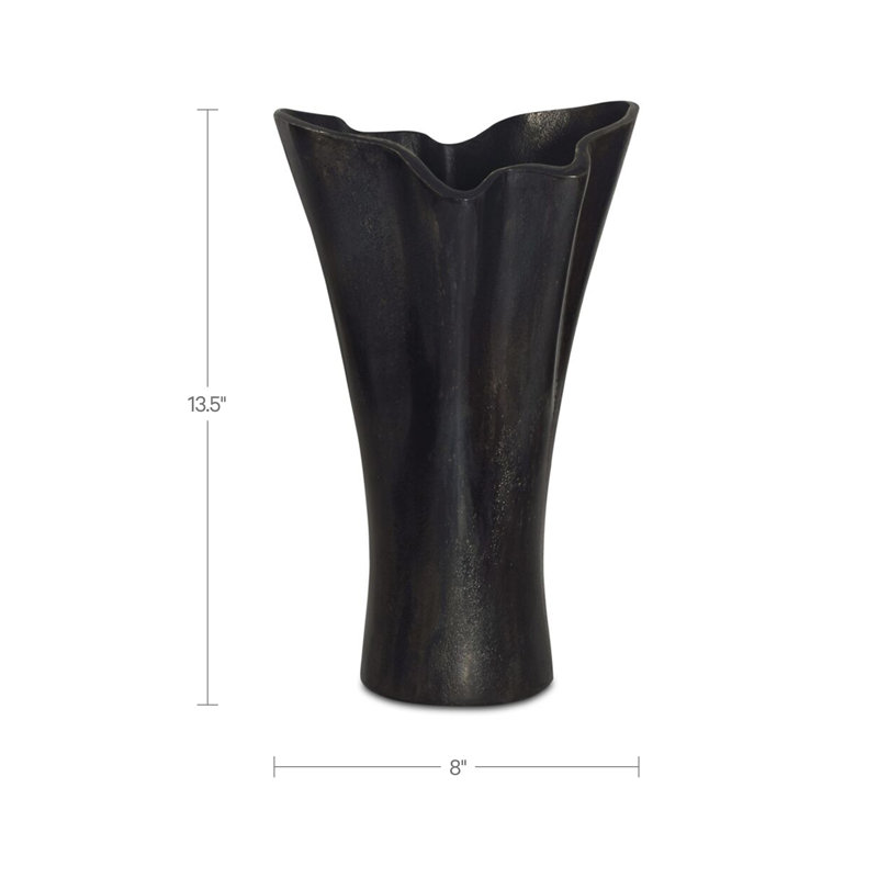Yeri Cast Aluminum Vase Black