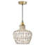 10.25"W 1-Light Auman Rattan and Metal Pendant-742382828
