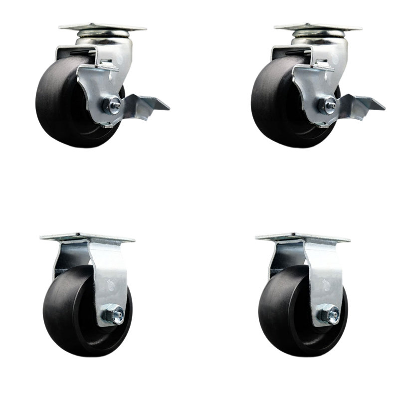 4 Piece Glass Filled Nylon Caster Set