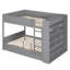 Lit superposé double / double au-dessus de double / double avec 2 tiroirs et armoire à couches multiples, gris-587189449