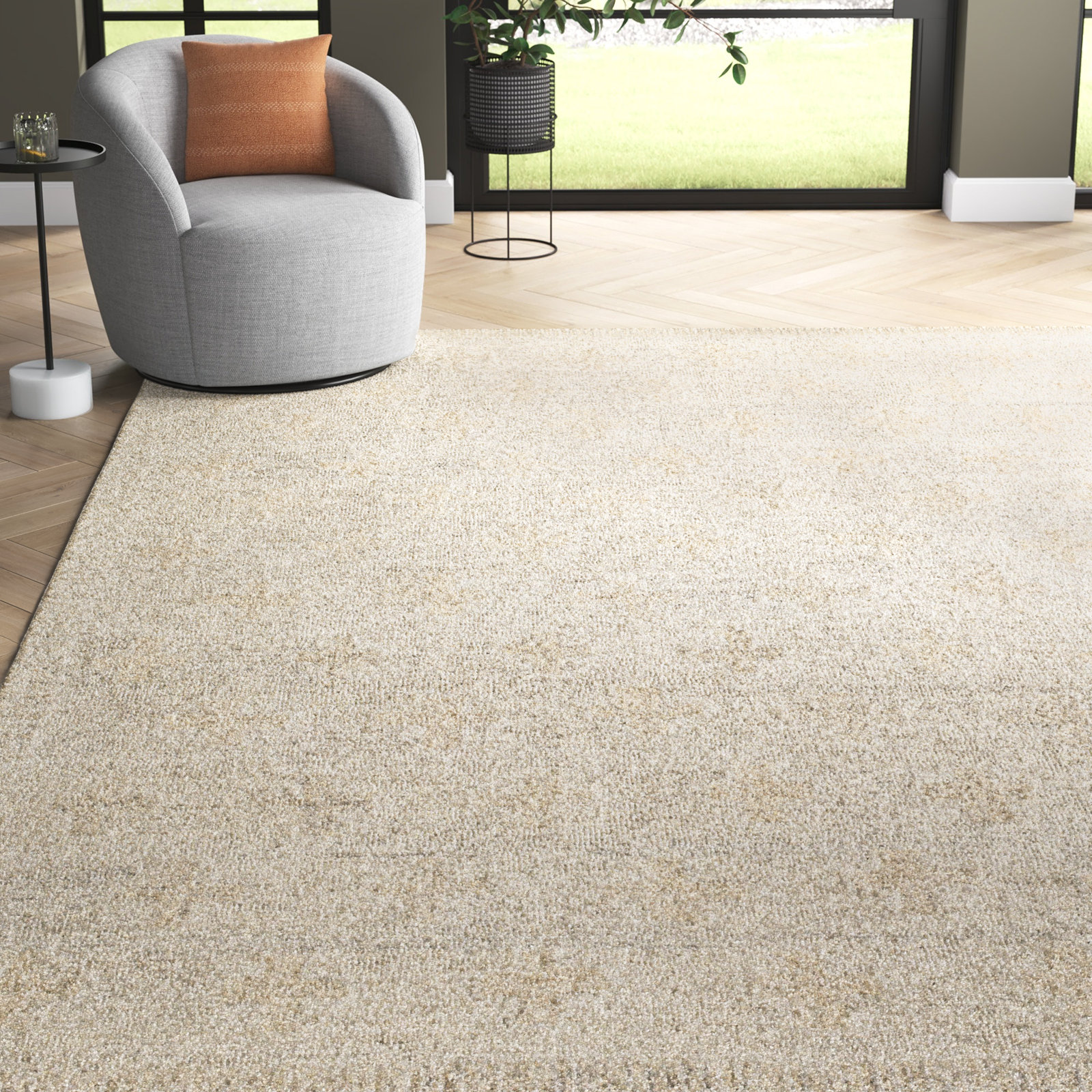 Niara Hand-Tufted Ivory Rug, Rectangle 8'10" x 12'